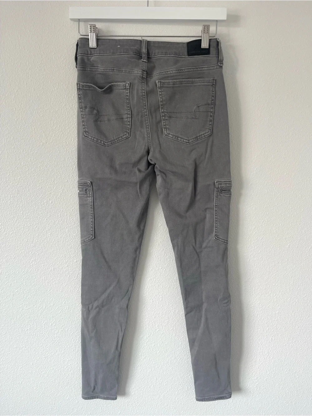 American Eagle Outfitters Women's Skinny Cargo Jeans - Gray